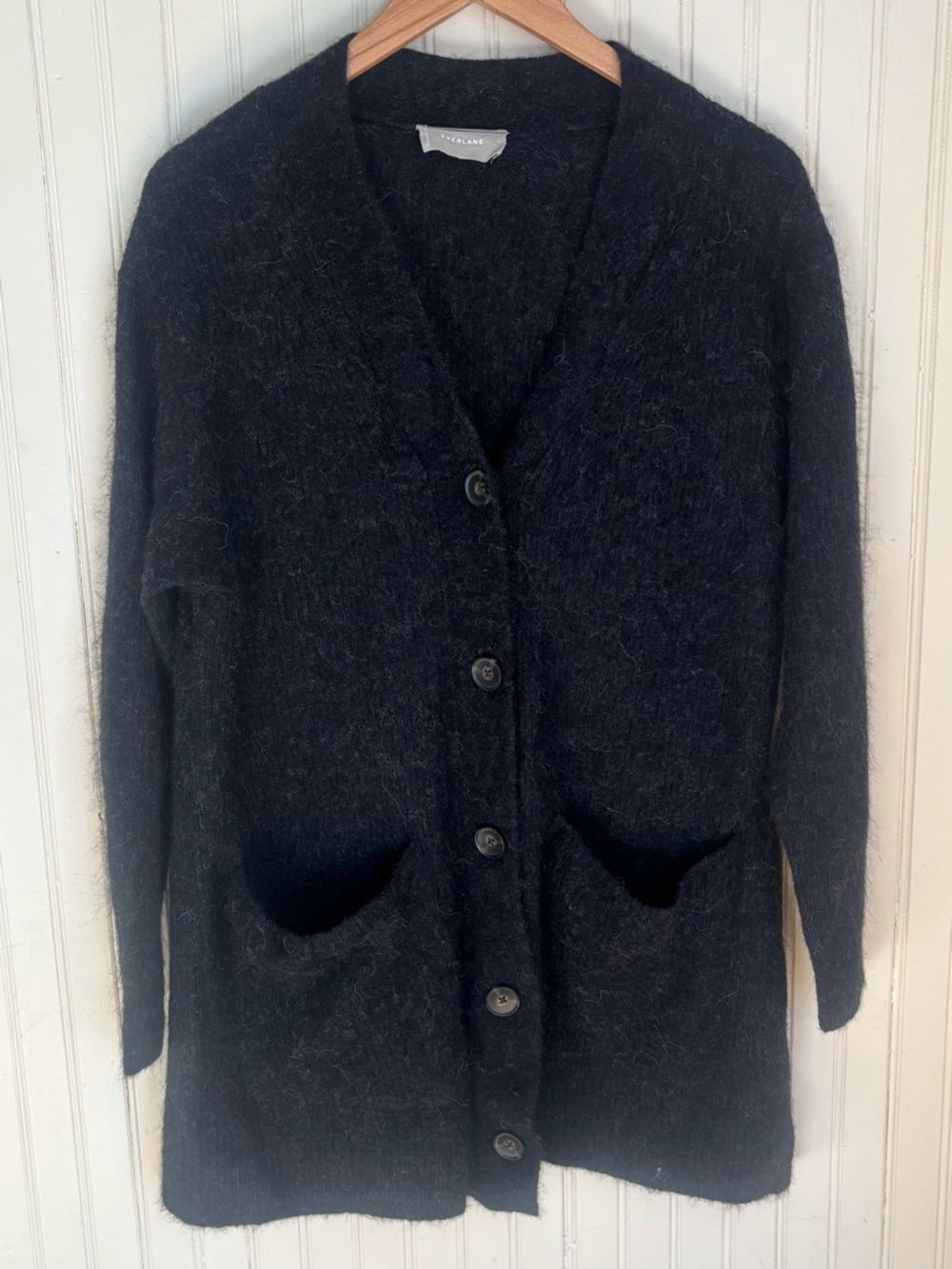 Everlane Women’s Large Alpaca Blend Dark Gray Long Cardigan